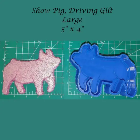 Show Pig Driving Gilt Silicone Freshie Mold {1}