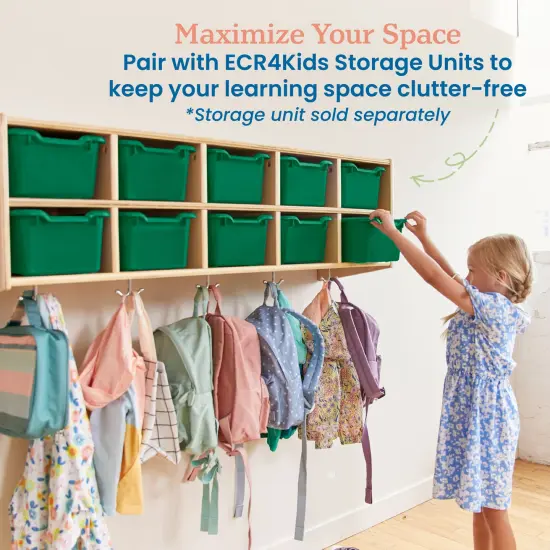 Scoop Front Storage Bins, Multipurpose Organization, 10-Pack Green {5}