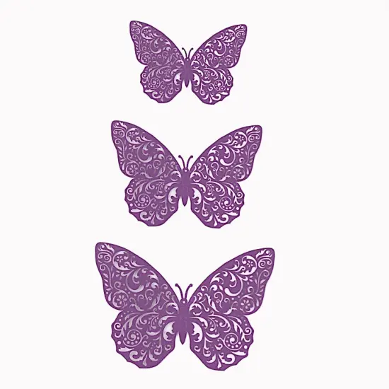12 pcs 3D Wall Decals Purple {1}