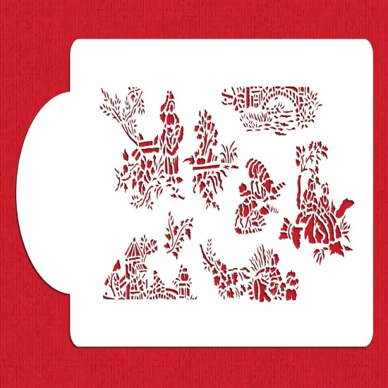 Toile Cake Stencil Side | C464 by Designer Stencils | Cake Decorating Tools | Baking Stencils for Royal Icing, Airbrush, Dusting Powder | Reusable Plastic Food Grade Stencil for Cakes | Easy to Use & Clean Cake Stencil {4}