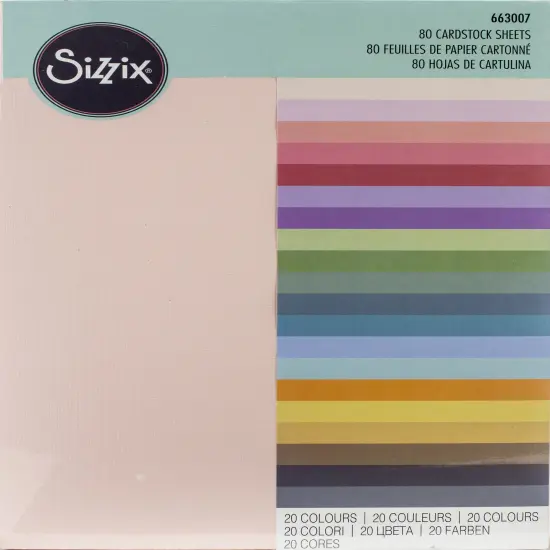 Sizzix Textured Cardstock Sheets A4 80/Pkg-Assorted Colors {1}
