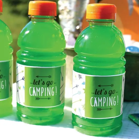 Big Dot of Happiness Happy Camper - Camping Baby Shower or Birthday Party Water Bottle Sticker Labels - Set of 20 {7}