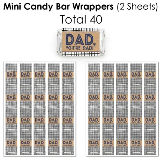 Big Dot of Happiness My Dad is Rad - Mini Candy Bar Wrappers, Round Candy Stickers & Circle Stickers - Father's DayCandy Favor Sticker Kit - 304 Pcs {4}