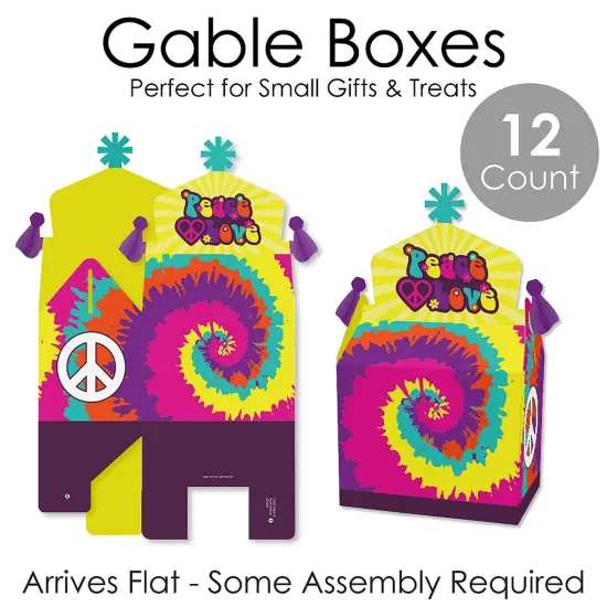 Big Dot of Happiness 60's Hippie - Treat Box Party Favors - 1960s Groovy Party Goodie Gable Boxes - Set of 12 {7}