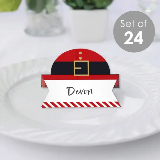 Big Dot of Happiness Jolly Santa Claus - Christmas Party Tent Buffet Card - Table Setting Name Place Cards - Set of 24 {3}