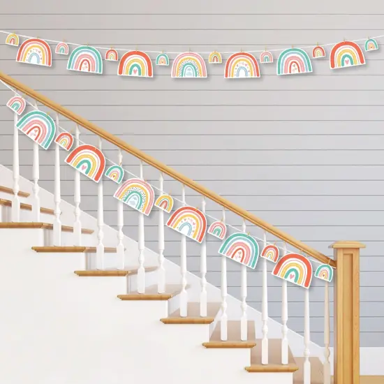 Big Dot of Happiness Hello Rainbow - Boho Baby Shower and Birthday PartyDecor - Clothespin Garland Banner - 44 Pieces {3}