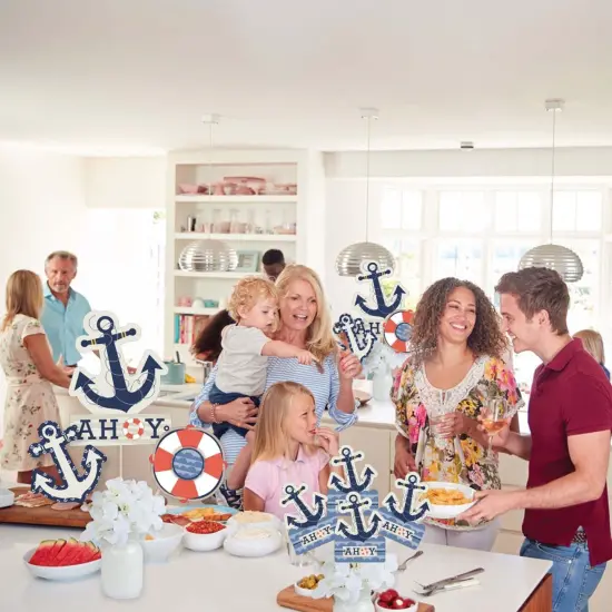 Big Dot of Happiness Ahoy - Nautical - Baby Shower or Birthday Party Centerpiece Sticks - Showstopper Table Toppers - 35 Pieces {6}