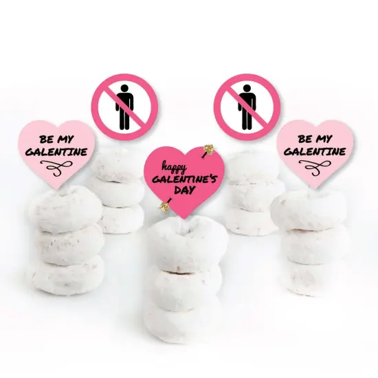 Big Dot of Happiness Be My Galentine - Dessert Cupcake Toppers - Galentine's and Valentine's Day Party Clear Treat Picks - Set of 24 {3}
