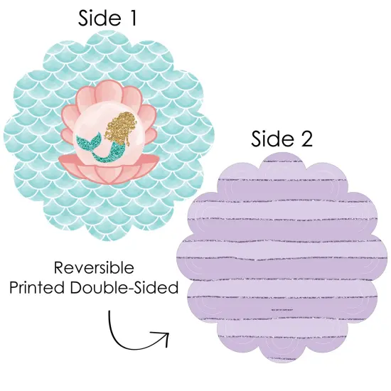 Big Dot of Happiness Let&rsquo;s Be Mermaids - Baby Shower or Birthday Party Round Table Decorations - Paper Chargers - Place Setting For 12 {4}