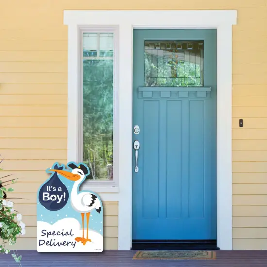 Big Dot of Happiness Boy Special Delivery - Baby Shower Decorations - Blue It's A Boy Stork Baby Announcement & Welcome Yard Sign {6}