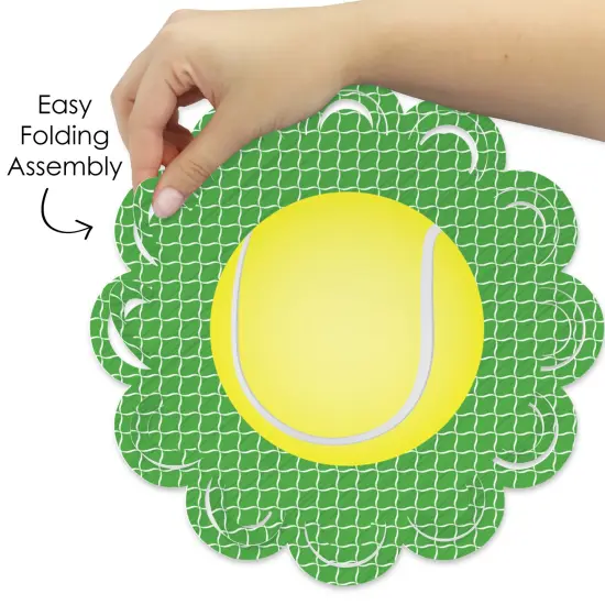 Big Dot of Happiness You Got Served Tennis - Baby Shower or Tennis Ball Birthday Party Round Table Decorations - Paper Chargers Place Setting For 12 {6}