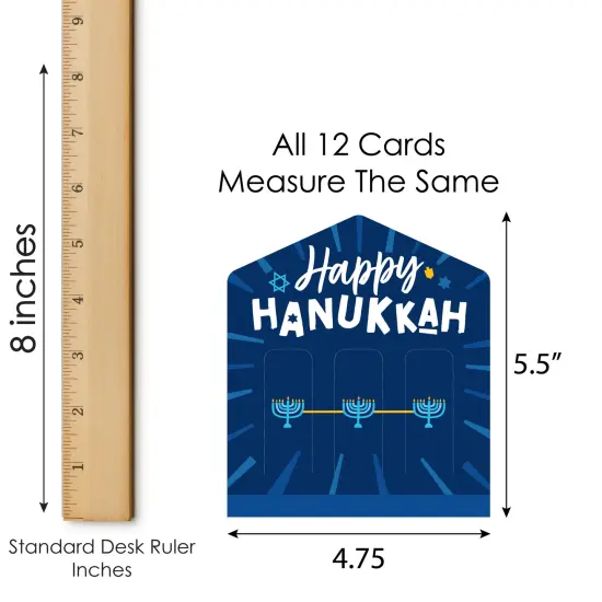 Big Dot of Happiness Hanukkah Menorah - Chanukah Holiday Party Game Pickle Cards - Pull Tabs 3-in-a-Row - Set of 12 {7}
