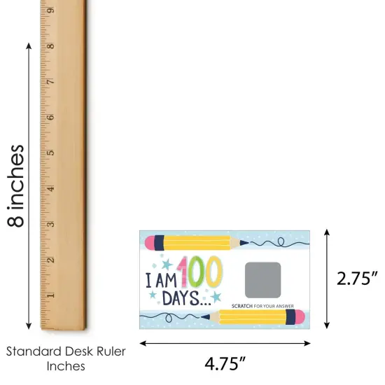 Big Dot of Happiness Happy 100th Day of School - 100 Days Party Game Scratch Off Cards - 22 Count {7}
