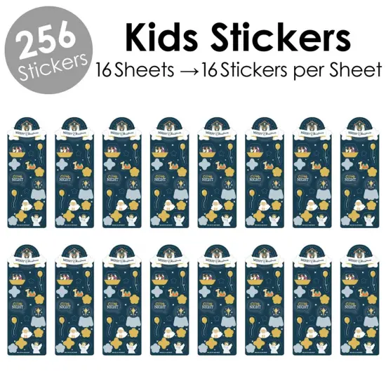 Big Dot of Happiness Holy Nativity - Manger Scene Religious Christmas Favor Kids Stickers - 16 Sheets - 256 Stickers {3}