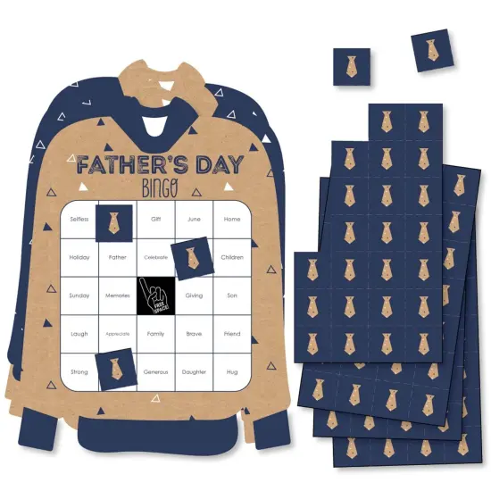 Big Dot of Happiness My Dad is Rad - Bingo Cards and Markers - Father's Day Shaped Bingo Game - Set of 18 {1}