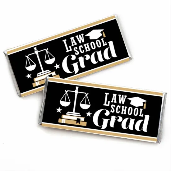 Big Dot of Happiness Law School Grad - Candy Bar Wrapper Future Lawyer Graduation Party Favors - Set of 24 {1}
