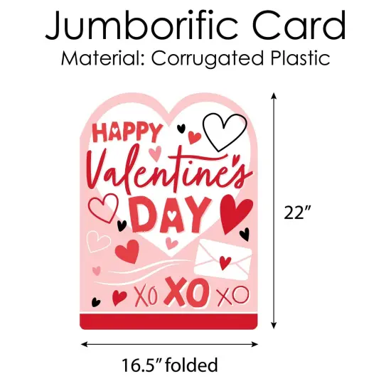 Big Dot of Happiness Happy Valentine's Day - Kids Valentine's Day Giant Greeting Card - Big Shaped Jumborific Card {6}