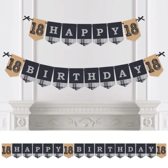 Big Dot of Happiness 18th Milestone Birthday - Birthday Party Bunting Banner - Vintage Party Decorations - Happy Birthday {1}