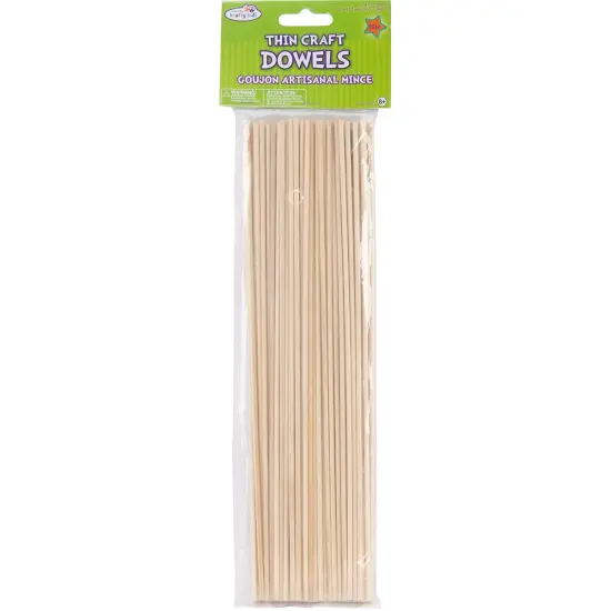 Krafty Kids Wood Craft Dowels 10"-Natural 1/8" 85/Pkg {1}