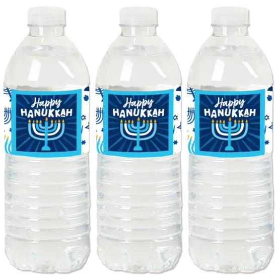 Big Dot of Happiness Hanukkah Menorah - Chanukah Holiday Party Water Bottle Sticker Labels - Set of 20 {1}