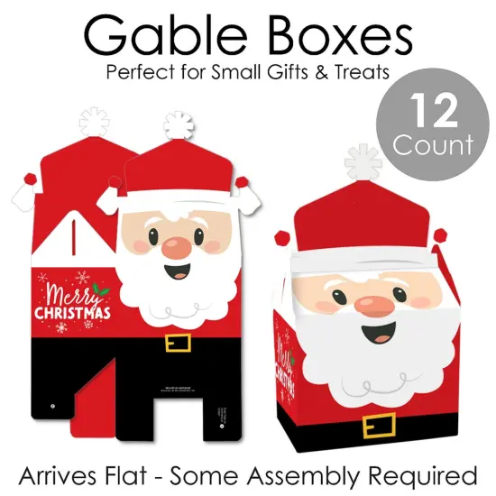 Big Dot of Happiness Very Merry Christmas - Treat Box Party Favors - Holiday Santa Claus Party Goodie Gable Boxes - Set of 12 {7}