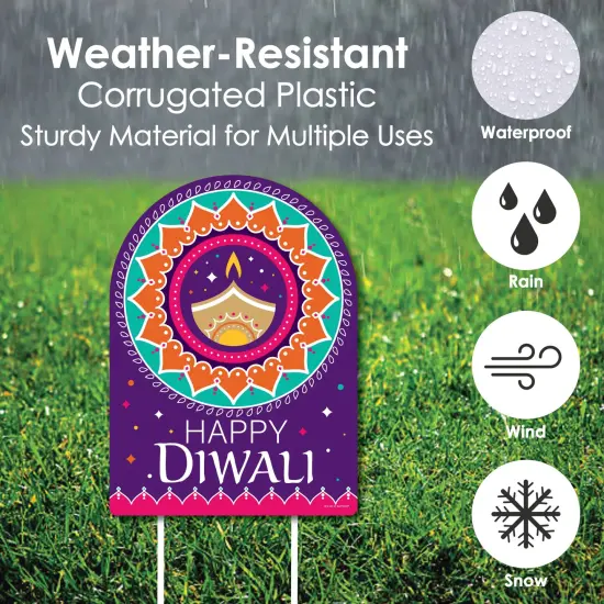 Big Dot of Happiness Happy Diwali - Party Decorations - Festival of Lights Party Welcome Yard Sign {4}