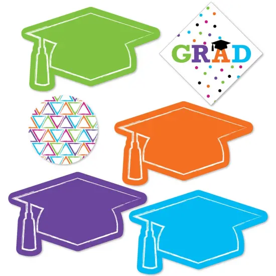 Big Dot of Happiness Hats Off Grad - DIY Shaped Graduation Party Cut-Outs - 24 Count {1}