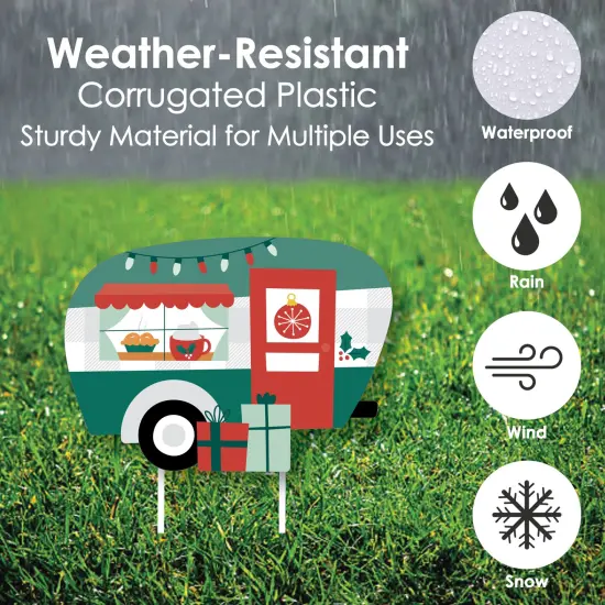 Big Dot of Happiness Camper Christmas - Yard Sign and Outdoor Lawn Decorations - Red and Green Holiday Party Yard Signs - Set of 8 {4}