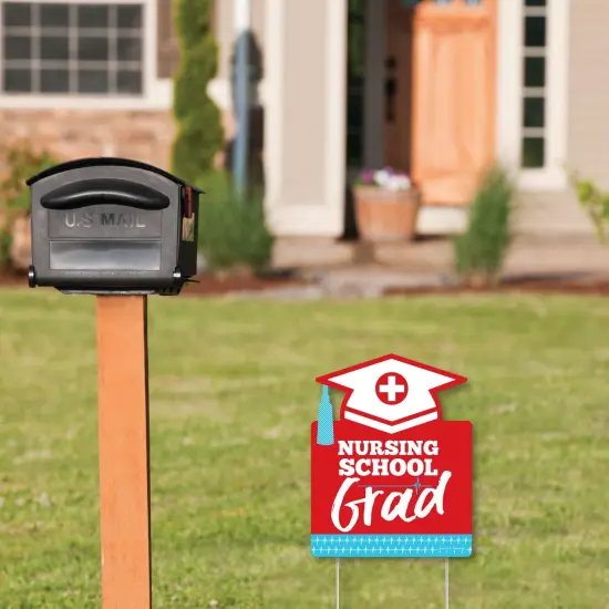 Big Dot of Happiness Nurse Graduation - Outdoor Lawn Sign - Medical Nursing Graduation Party Yard Sign - 1 Piece {3}