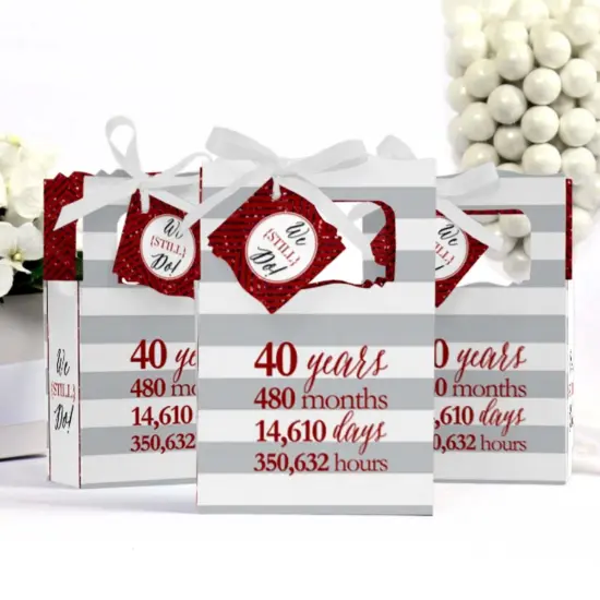 Big Dot of Happiness We Still Do - 40th Wedding Anniversary Party Favor Boxes - Set of 12 {4}