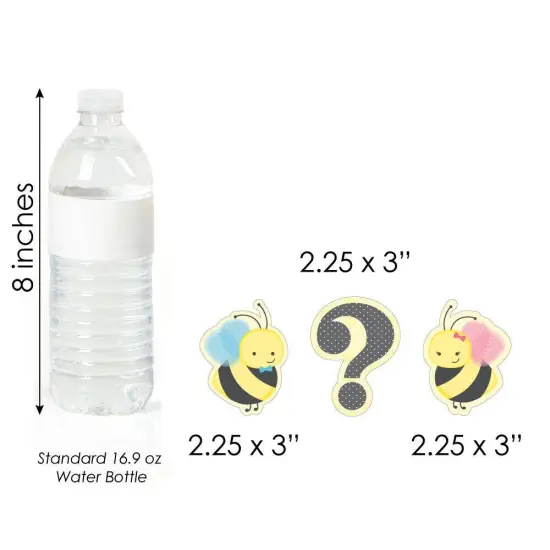 Big Dot of Happiness What Will It Bee - DIY Shaped Gender Reveal Cut-Outs - 24 Count {6}