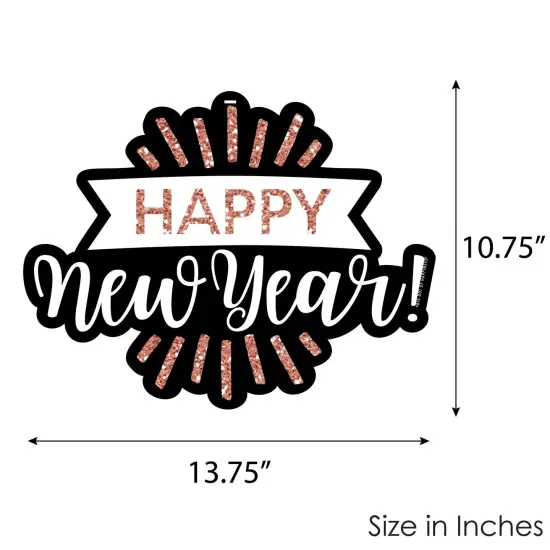 Big Dot of Happiness Rose Gold Happy New Year - Hanging Porch New Years Eve Party Outdoor Decorations - Front Door Decor - 1 Piece Sign {7}
