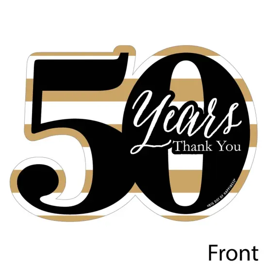 Big Dot of Happiness We Still Do - 50th Wedding Anniversary - Shaped Thank You Cards - Anniversary Party Thank You Cards with Envelopes - Set of 12 {4}