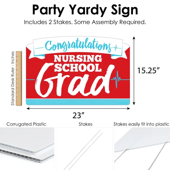 Big Dot of Happiness Nurse Graduation - Medical Nursing Graduation Party Yard Sign Lawn Decorations - Congratulations Party Yardy Sign {7}