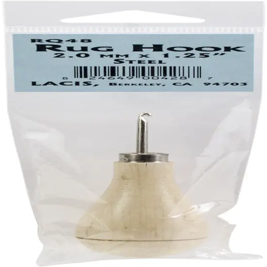 Lacis Primitive Rug Hook W/Wood Handle-Steel 2mmx1.25" {1}