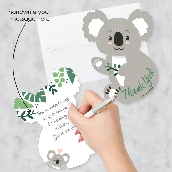 Big Dot of Happiness Koala Cutie - Shaped Thank You Cards - Bear Birthday Party and Baby Shower Thank You Note Cards with Envelopes - Set of 12 {3}