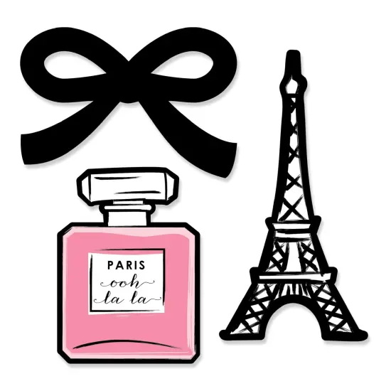 Big Dot of Happiness Paris, Ooh La La - Paris Themed DIY Shaped Baby Shower or Birthday Party Cut-Outs - 24 Count {1}