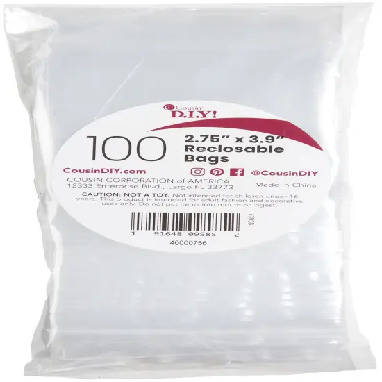 CousinDIY Reclosable Bags 100/Pkg-3"x4" {1}