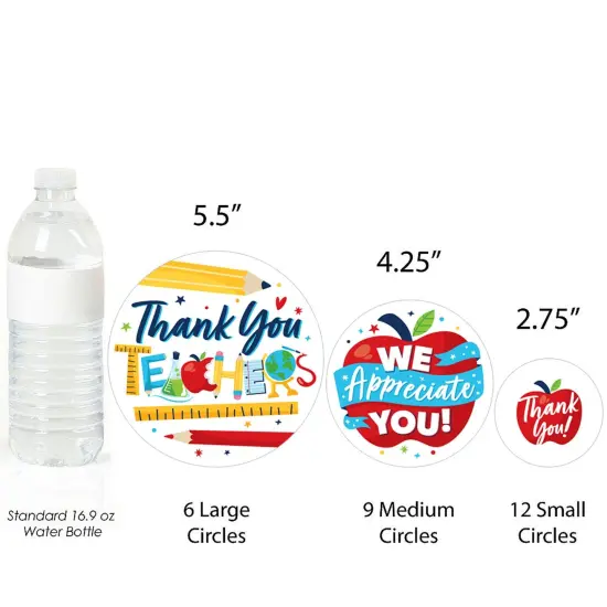 Big Dot of Happiness Thank You Teachers - Teacher Appreciation Giant Circle Confetti - Party Decorations - Large Confetti 27 Count {4}