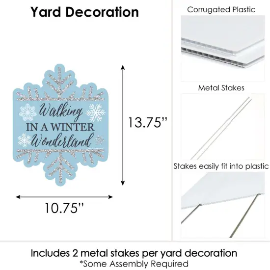 Big Dot of Happiness Winter Wonderland - Outdoor Lawn Sign - Snowflake Holiday Party and Winter Wedding Yard Sign - 1 Piece {7}