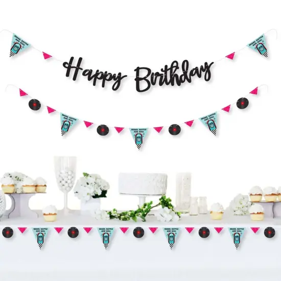 Big Dot of Happiness 50's Sock Hop - 1950s Rock N Roll Birthday Party Letter Banner Decoration - 36 Banner Cutouts and Happy Birthday Banner Letters {3}