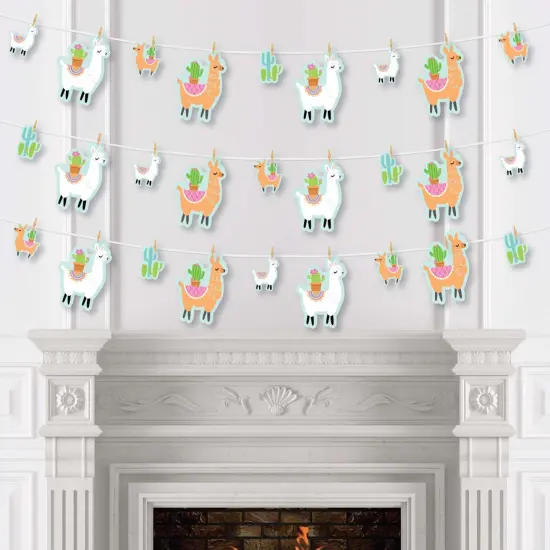 Big Dot of Happiness Whole Llama Fun - Llama Fiesta Baby Shower or Birthday Party DIY Decorations - Clothespin Garland Banner - 44 Pieces {4}