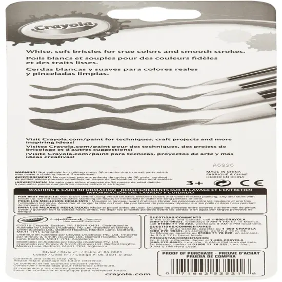 Crayola Paintbrushes-Round 4/Pkg {3}