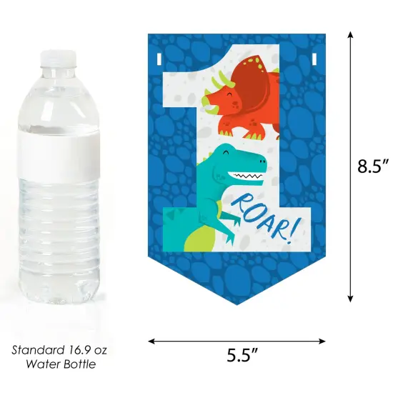 Big Dot of Happiness 1st Birthday Roar Dinosaur - ONEasaurus Dino First Birthday Party Bunting Banner - Party Decorations - Happy 1st Birthday {3}