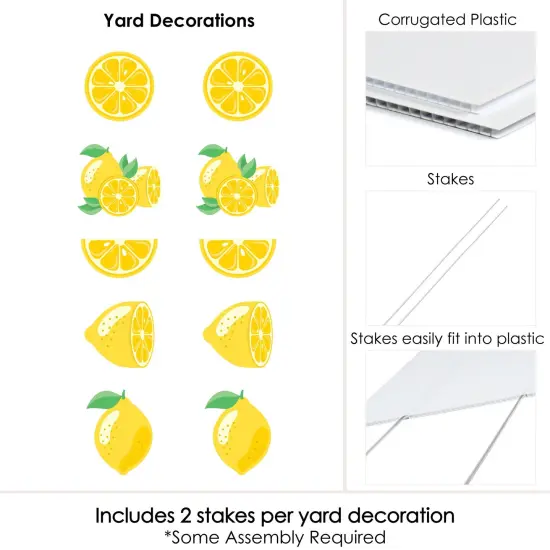 Big Dot of Happiness So Fresh - Lemon - Lawn Decorations - Outdoor Citrus Lemonade Party Yard Decorations - 10 Piece {7}