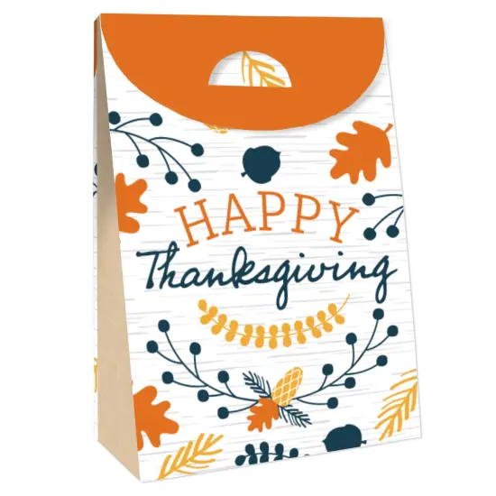 Big Dot of Happiness Happy Thanksgiving - Fall Harvest Gift Favor Bags - Party Goodie Boxes - Set of 12 {4}