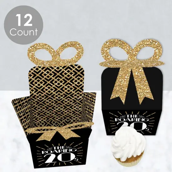 Big Dot of Happiness Roaring 20's - Square Favor Gift Boxes - 1920s Art Deco Jazz Party Bow Boxes - Set of 12 {4}