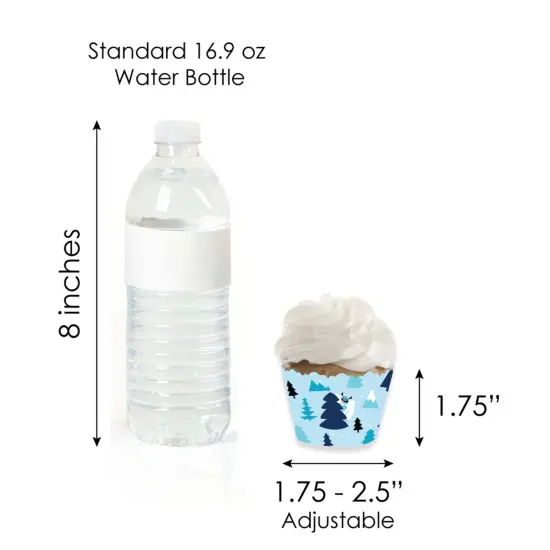 Big Dot of Happiness Yeti to Party - Cupcake Decoration - Abominable Snowman Party or Birthday Party Cupcake Wrappers and Treat Picks Kit - Set of 24 {7}