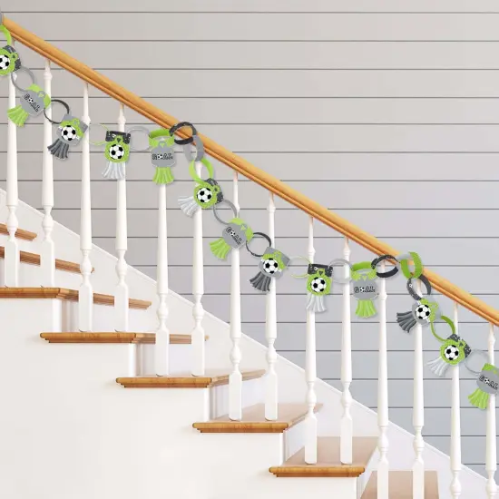 Big Dot of Happiness Goaaal - Soccer - 90 Chain Links & 30 Paper Tassels Decoration Kit - Baby Shower or Birthday Party Paper Chains Garland - 21 feet {3}