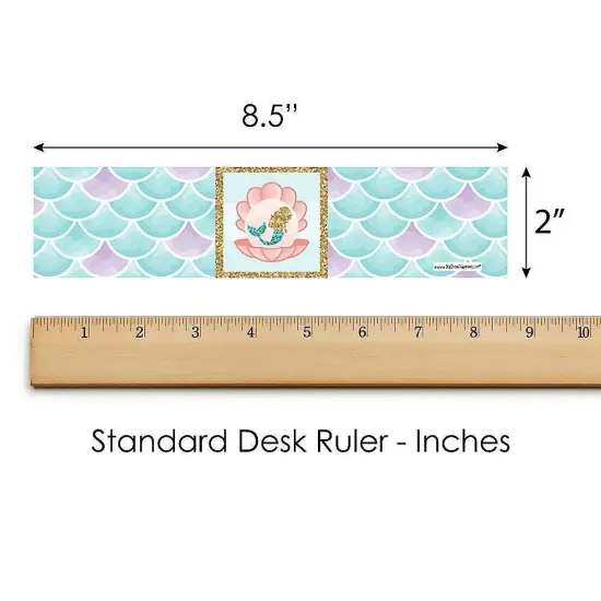 Big Dot of Happiness Let's Be Mermaids - Baby Shower or Birthday Party Water Bottle Sticker Labels - Set of 20 {6}